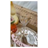 Hand Painted Vase, Fenton Ruffle Edge Dish, Misc Vintage