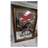 Miller High Life Bar Mirror-Timber Wolf