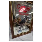 Miller High Life Bar Mirror-Timber Wolf