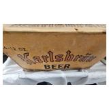 Lot of 2 Beer Cases and Tins as Pictured, Pfeiffers and Karsbrau