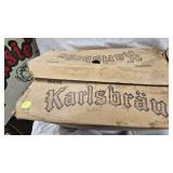 Lot of 2 Beer Cases and Tins as Pictured, Pfeiffers and Karsbrau