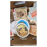 Various Vintage Beer Case Carriers and Coasters