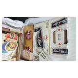 Various Vintage Beer Case Carriers and Coasters