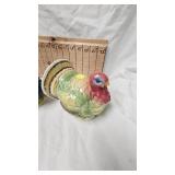 Turkey Planters and Dish, and Pitcher