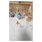 Fenton Glass Vase, Ruffled top, hand painted with pink overlay