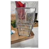 Blue Opalene Candlesticks, Wreath , glass Display, Glass Pitcher