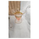 Mid Century Depression Goblet with Gold Colored Trim