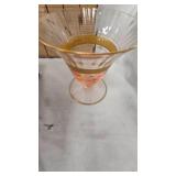 Mid Century Depression Goblet with Gold Colored Trim