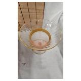 Mid Century Depression Goblet with Gold Colored Trim