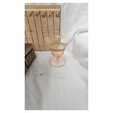 Mid Century Depression Goblet with Gold Colored Trim