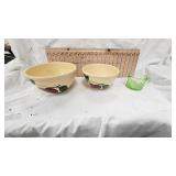 Watts Ware Bowls and Vaseline Glass Creamer