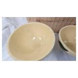 Watts Ware Bowls and Vaseline Glass Creamer