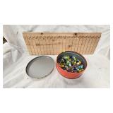 Vintage Tin and Marbles from 50