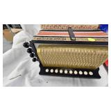 Hohner Pokermark Diotonic Button Accordian, Mid Century