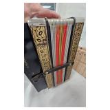 Hohner Pokermark Diotonic Button Accordian, Mid Century