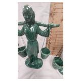 Goner Ceramic Arts Asian Water Porter Statues, beautiful Pieces (40