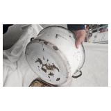 Lot of  2 Round, One Rectangle Enamalware, needs cleaning