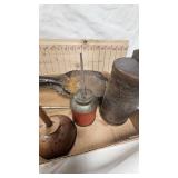 Vintage Oil Cans and Fireplace Shovels