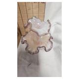 Vintage Fenton Glass Miniature Epergne in Diamond Lace, Misc