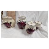 Lot of Home and Garden Party Canisters, Apple Pattern