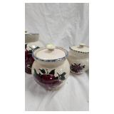 Lot of Home and Garden Party Canisters, Apple Pattern