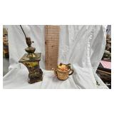 Vintage Ceramic Chicken Teapot, Vintage Art Noveau Style Lamp Base