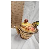 Vintage Ceramic Chicken Teapot, Vintage Art Noveau Style Lamp Base