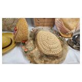 Assorted Vintage Pillow and Hats