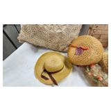Assorted Vintage Pillow and Hats