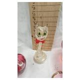 Pink and Rose Cased Vase,Cranberry Glass Pitcher