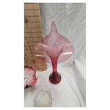 Jack in the Pulpit Cranberry Vase, Rumrill Planter, Cocatoo Figure