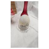 Jack in the Pulpit Cranberry Vase, Rumrill Planter, Cocatoo Figure