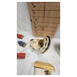 VintageTurkey Planter, Cufflinks, Cardboard Houses