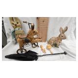 Vintage Rabbit Tricycle, Vintage Folding Umbrella and Misc