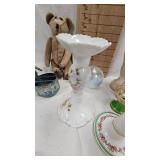 Vintage Doll, Bear, Candlesticks and Figurines