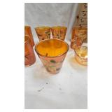 Fenton Glass Marigold Carnival Glass Pitcher and Water Glass Set