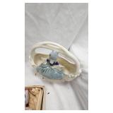 Celluoid Toy, Victorian Lady,  Trinket Basket