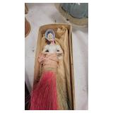 Celluoid Toy, Victorian Lady,  Trinket Basket