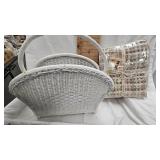Wicker Basket and Throw, like new in package