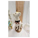 Dog Statue, Candle Holder, Pulled Glass Artwork Flower Vase