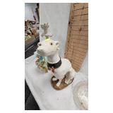 Dog Statue, Candle Holder, Pulled Glass Artwork Flower Vase