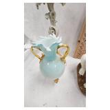 Dog Statue, Candle Holder, Pulled Glass Artwork Flower Vase