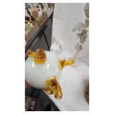 Dog Statue, Candle Holder, Pulled Glass Artwork Flower Vase