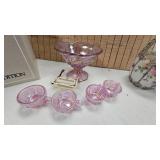 Fenton Dusty Rose Miniature Punch Set w/Box