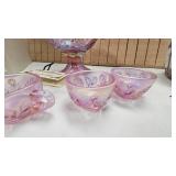 Fenton Dusty Rose Miniature Punch Set w/Box
