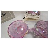 Fenton Dusty Rose Miniature Punch Set w/Box
