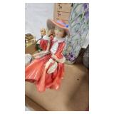 Nippon Vase,  Misc Porcelain Figures and Vintage Lamp