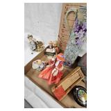 Nippon Vase,  Misc Porcelain Figures and Vintage Lamp