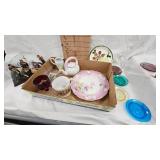 Domed Display and various glassware pieces