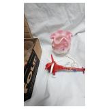 Fenton Rosalene glass Rose Bowl, Smoking Head Ashtray, Misc